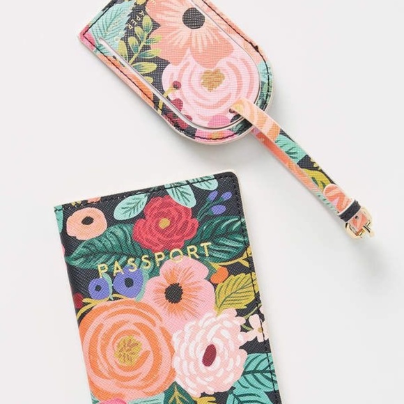 Anthropologie Accessories - NWT RIFLE PAPER CO. for Anthropologie PASSPORT HOLDER and LUGGAGE TAG